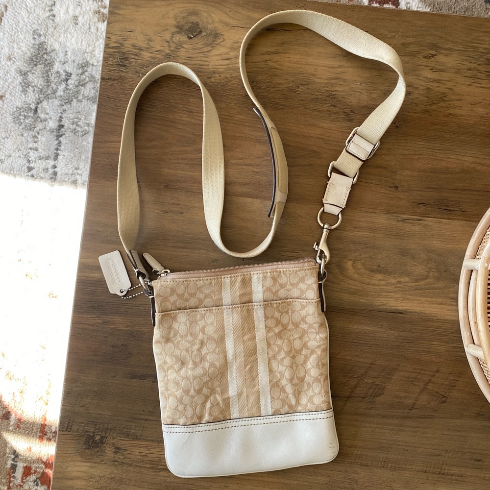 Coach tan cross body bag